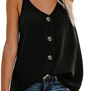 Bottom Down V Neck Loose Strappy Tank